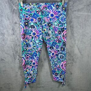 Lilly Pulitzer Capri Leggings Floral Print Tie Hem Activewear